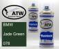 Preview: BMW, Jade Green, 078: 400ml Sprühdose + 400ml Klarlack - Set, von ATW Autoteile West.